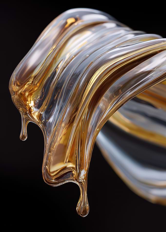 Abstract Golden Liquid Swirl