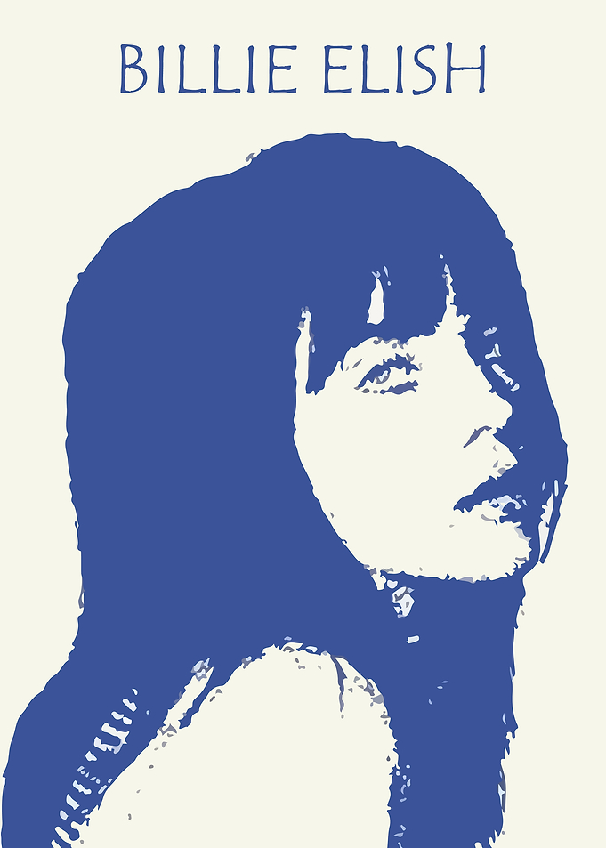 Billie Eilish Portrait in Blue