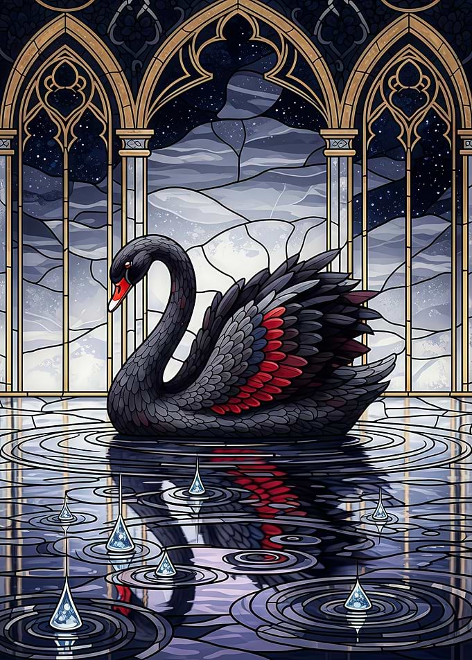 Black Swan Stained Glass