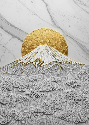 Mount Fuji with Golden Sun