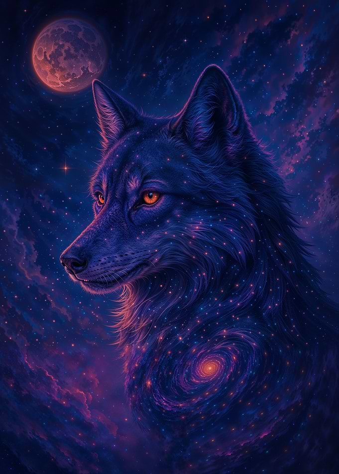 Cosmic Wolf Portrait