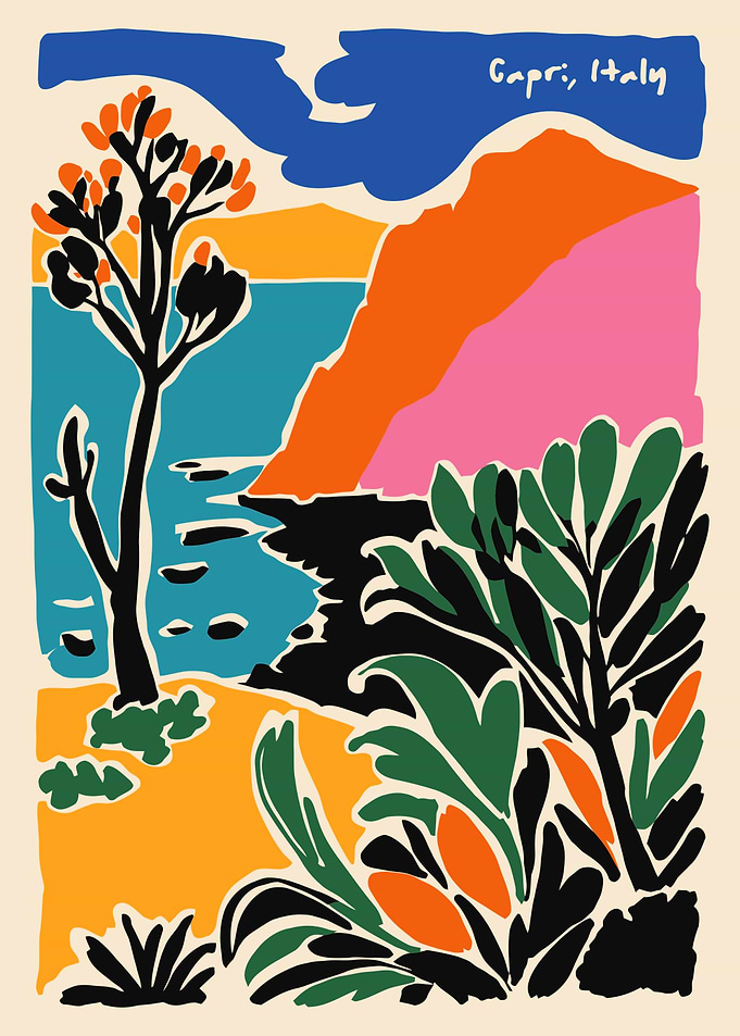 Capri, Italy - Colorful Landscape Art