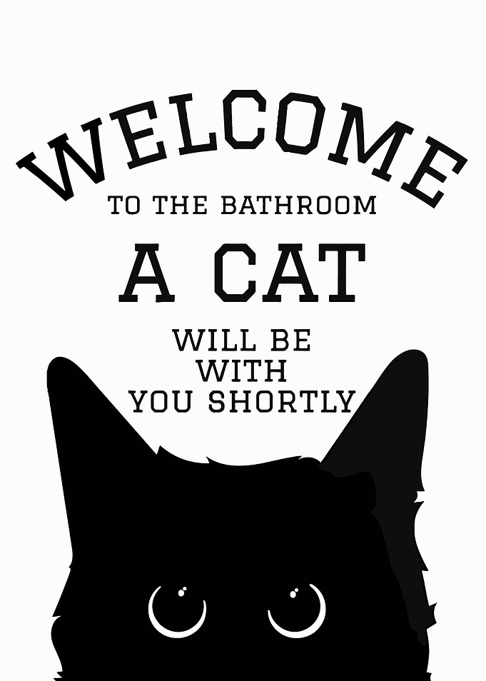 Welcome to the Bathroom Cat Art