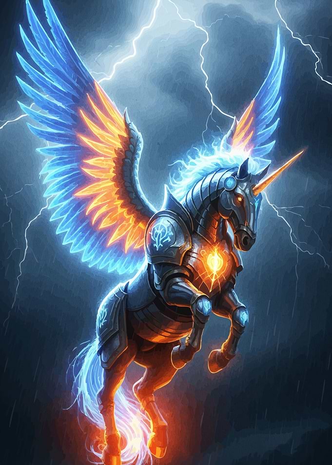 Armored Unicorn Pegasus Storm