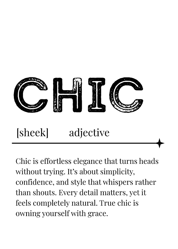 Chic Definition Typography Art Print