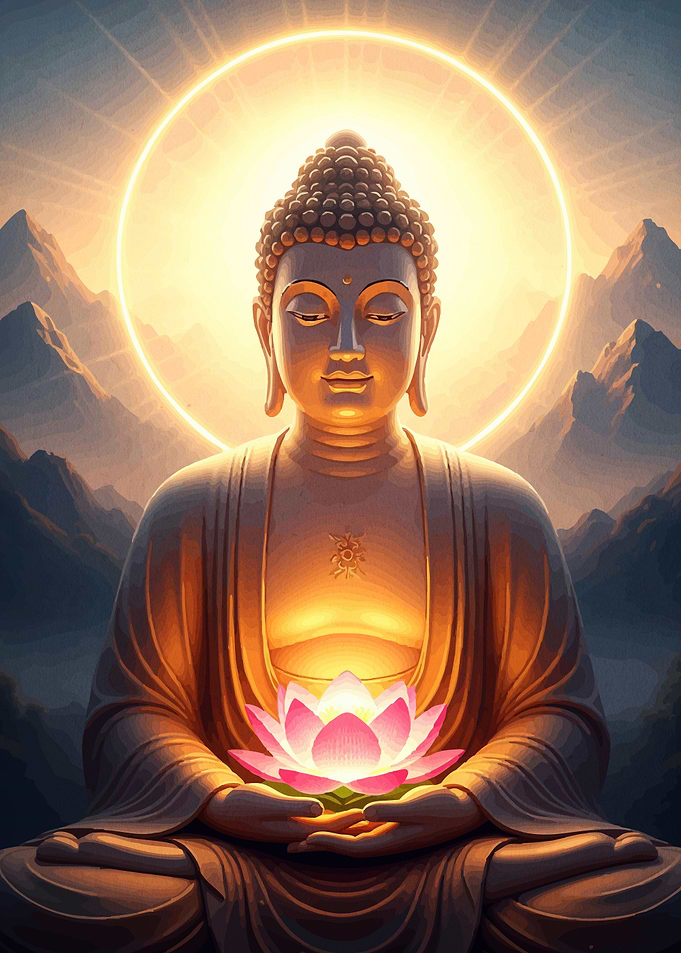 Buddha Lotus Flower Halo