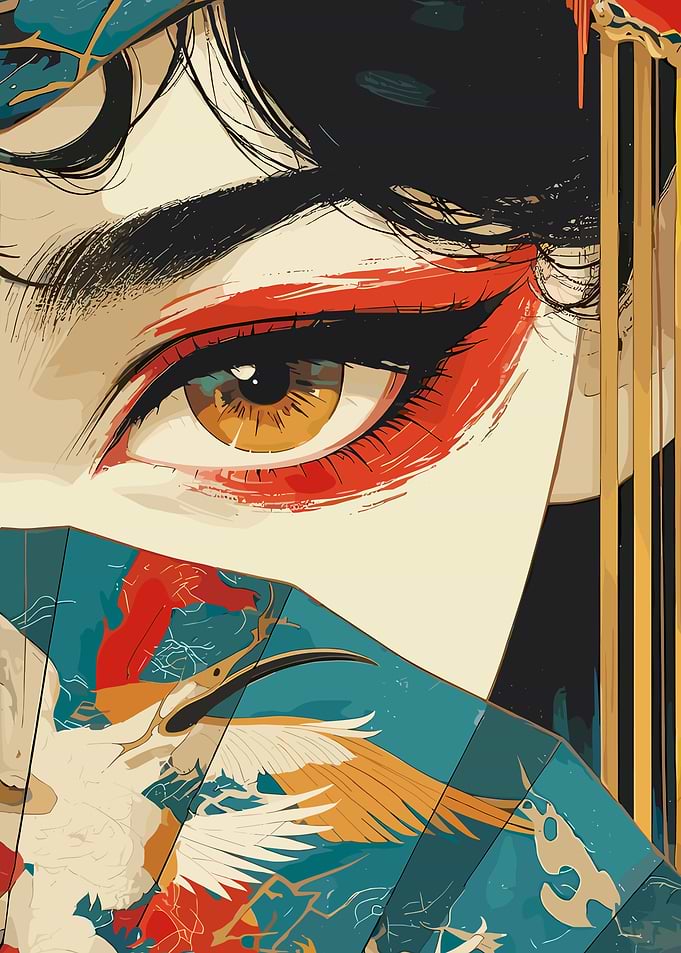 Geisha Eye with Fan