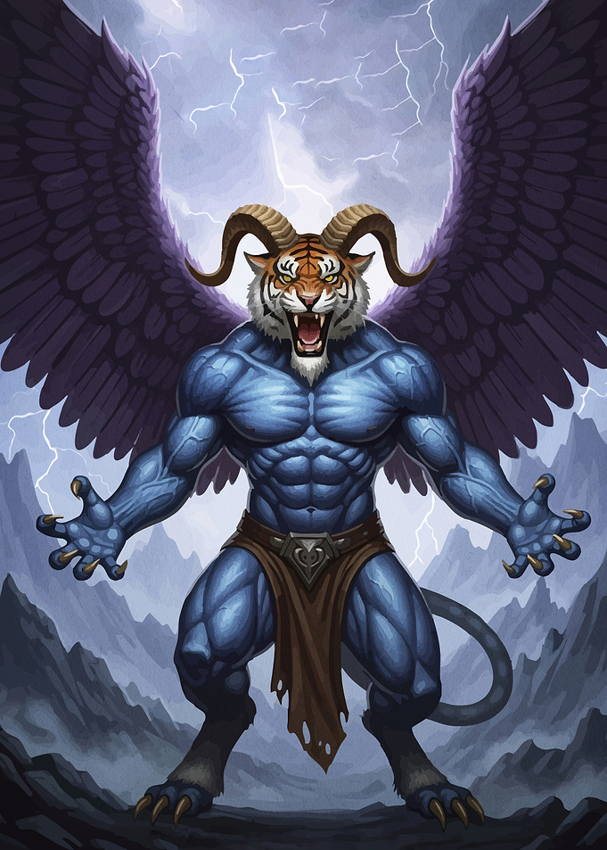 Tiger-headed winged monster