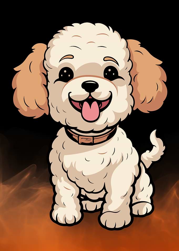 Cartoon Dog with Collar