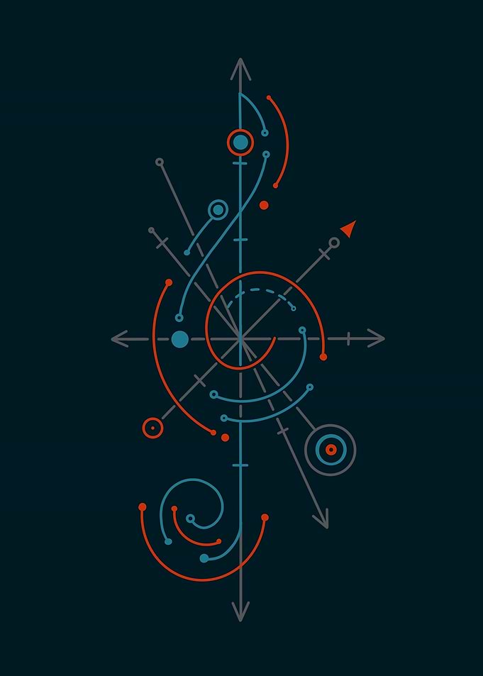 Abstract Geometric Design on Dark Background