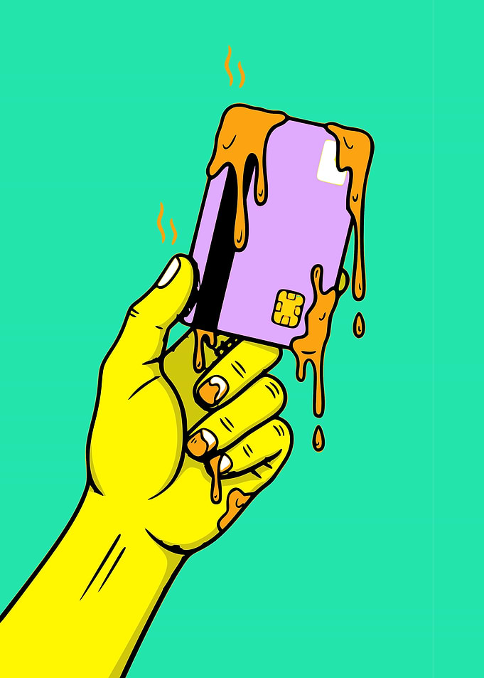 Melting Credit Card Illustration