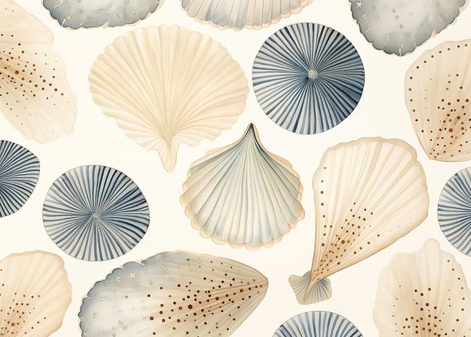 Watercolor Seashells Pattern