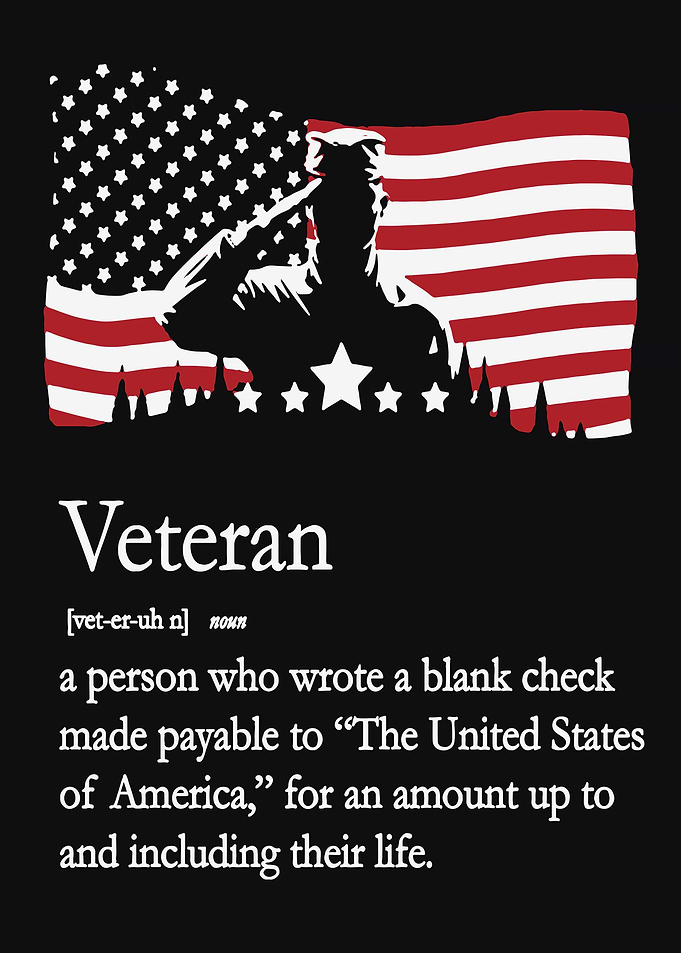 Definition of Veteran Patriotic Wall Art Print