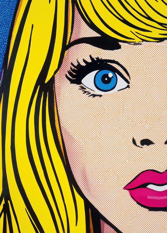 Pop Art Blonde Woman Portrait