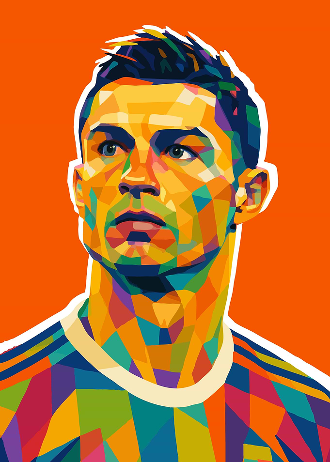 Cristiano Ronaldo Face Pop Art Portrait