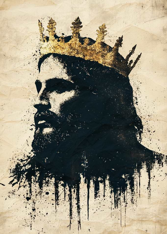 Jesus Portrait on Vintage Paper