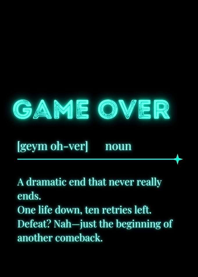 Game Over Definition Neon Sign
