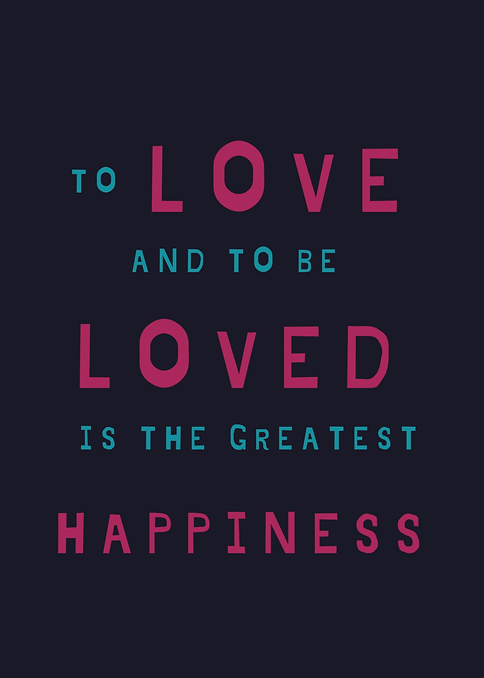 Love and Happiness Typography Art