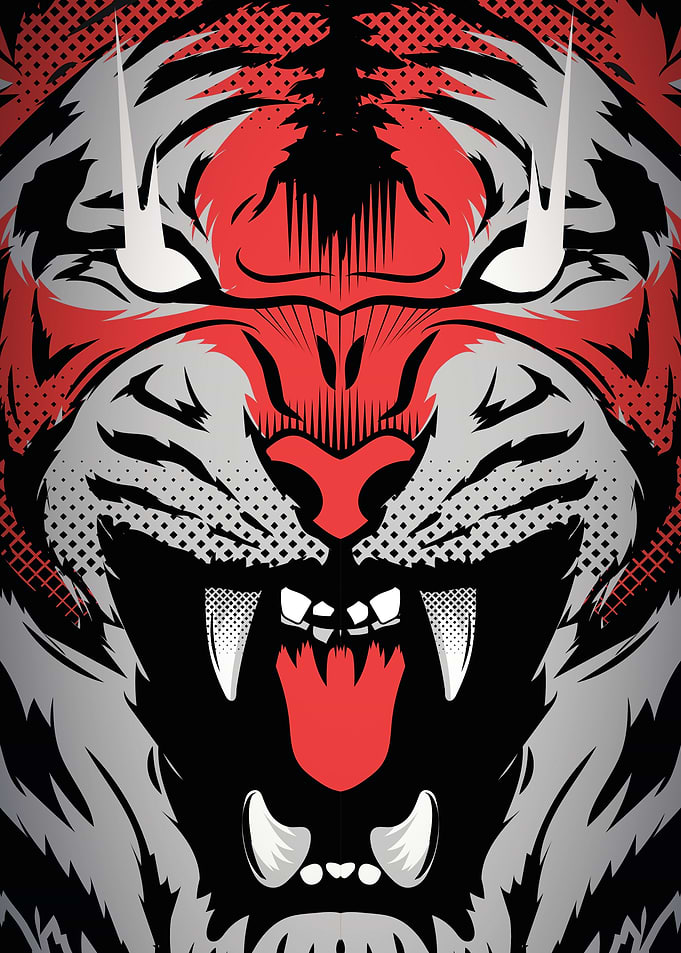 Roaring Tiger Graphic Art