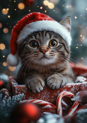 Christmas Cat in a Box