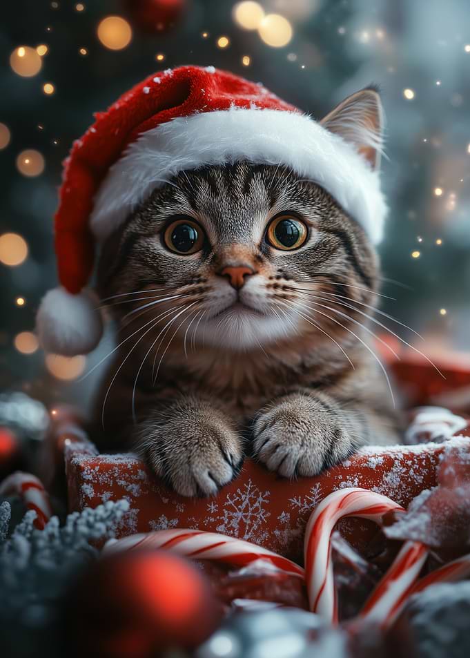 Christmas Cat in a Box