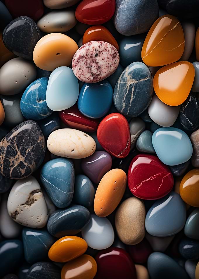 Colorful Polished Stones Background