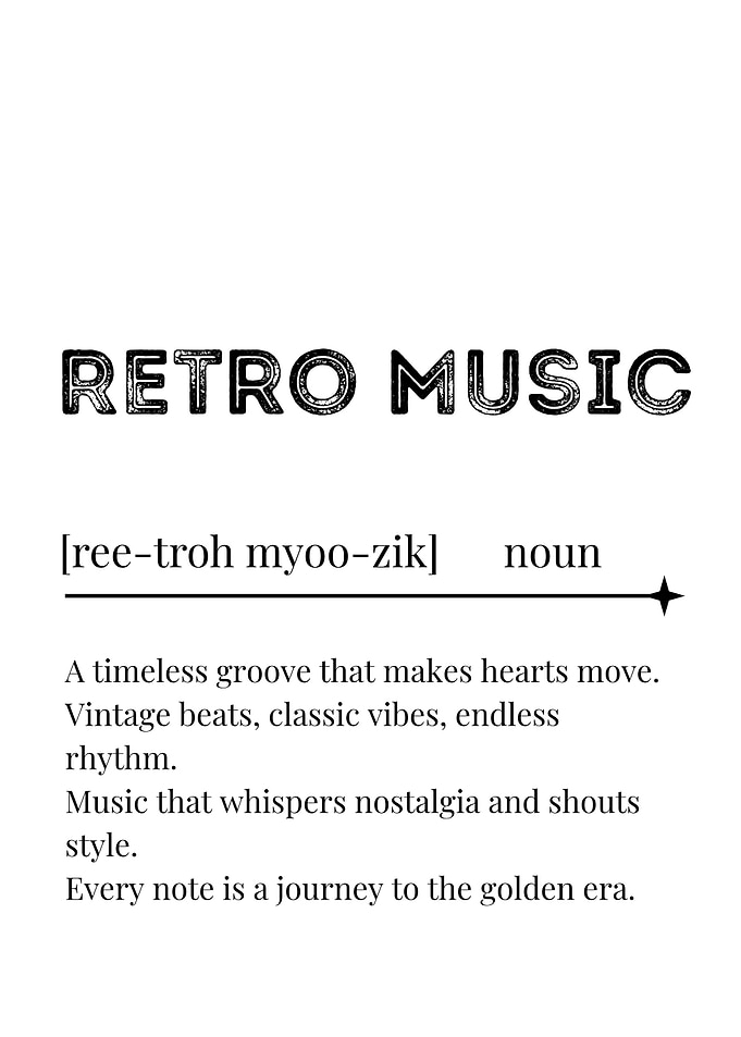 Retro Music Definition Art Print