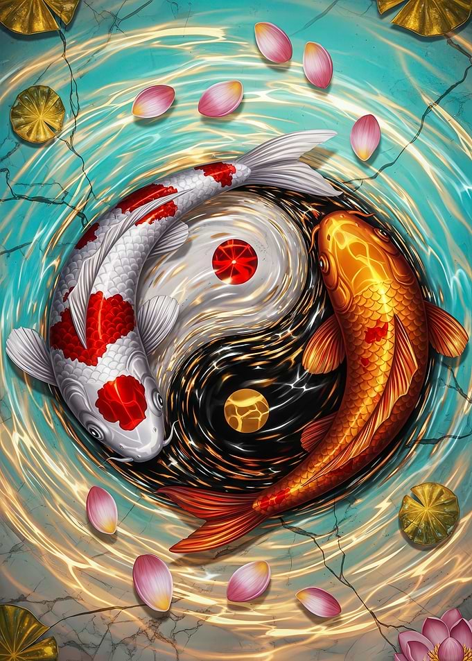 Yin Yang Koi Fish Pond
