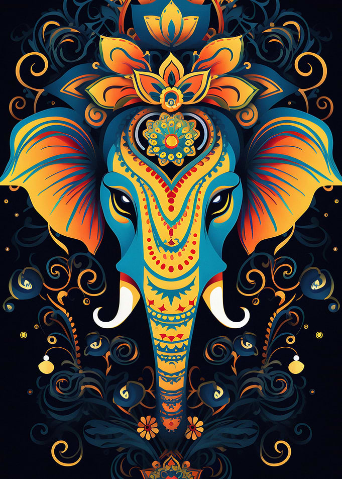 Ornate Elephant Illustration