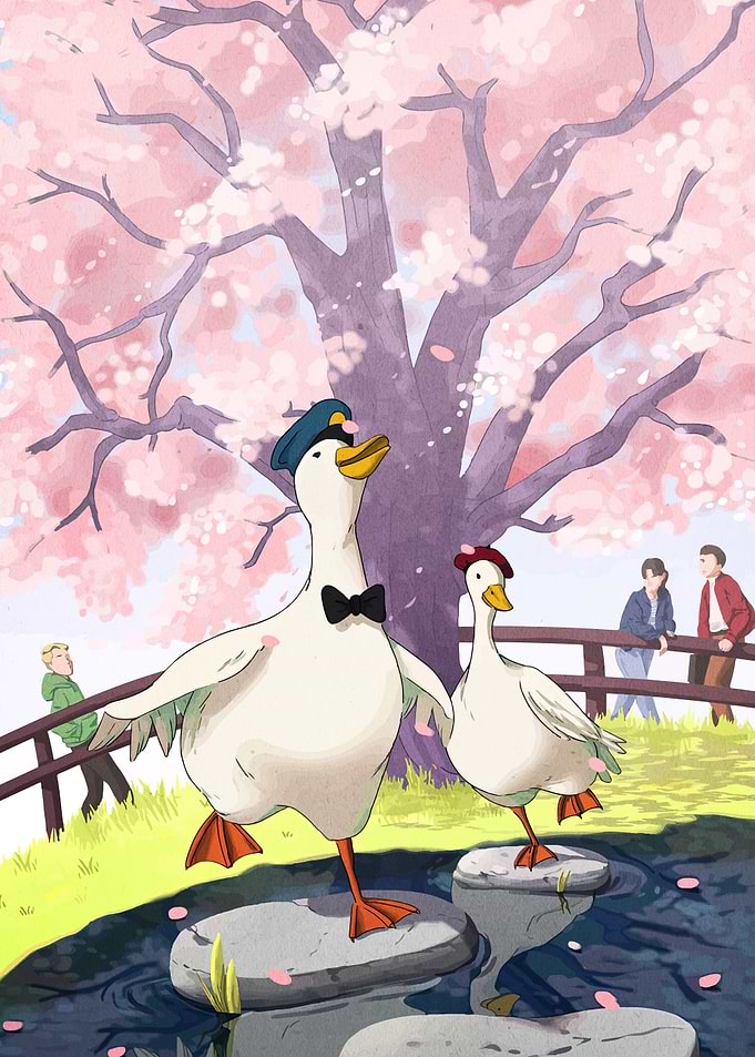 Dapper Ducks in Springtime