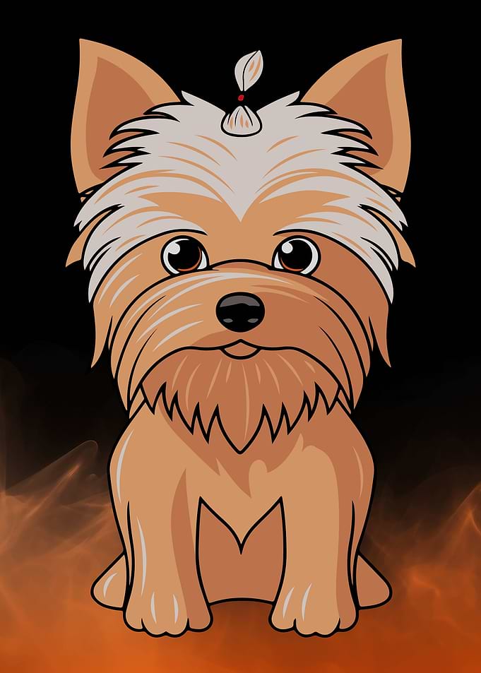 Cartoon Yorkshire Terrier Illustration