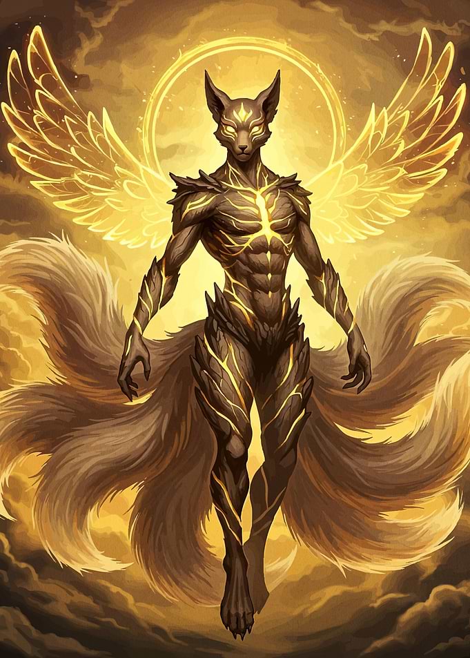 Winged Fox Spirit Multiple Tails