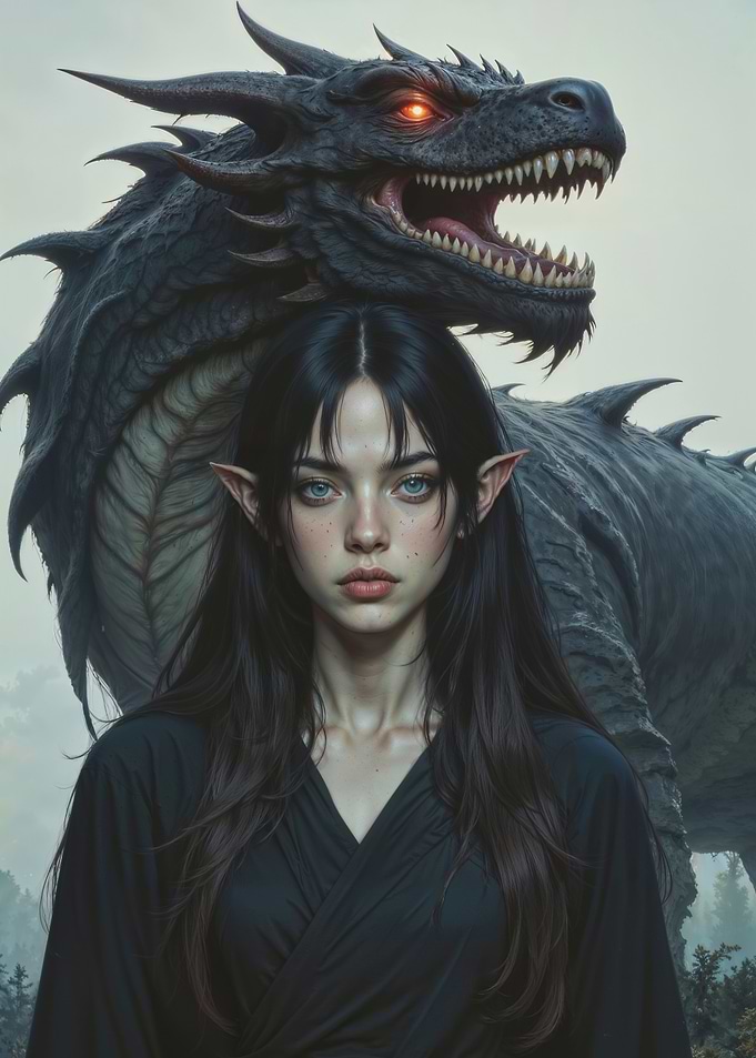 Elf and Dragon Portrait
