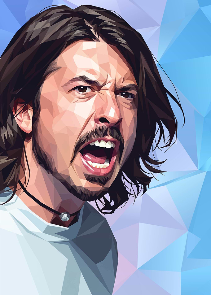 Dave Grohl Polygon Portrait