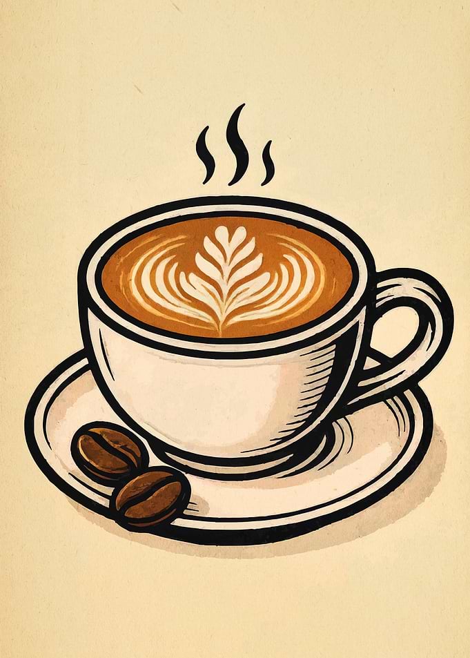 Coffee Cup with Latte Art