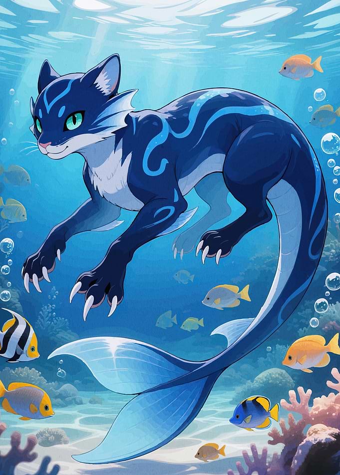 Cat Mermaid Ocean