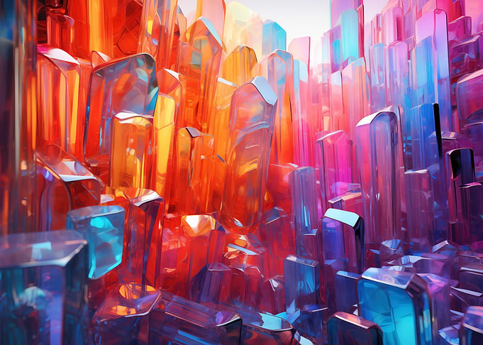 Colorful Glossy Crystal Formation