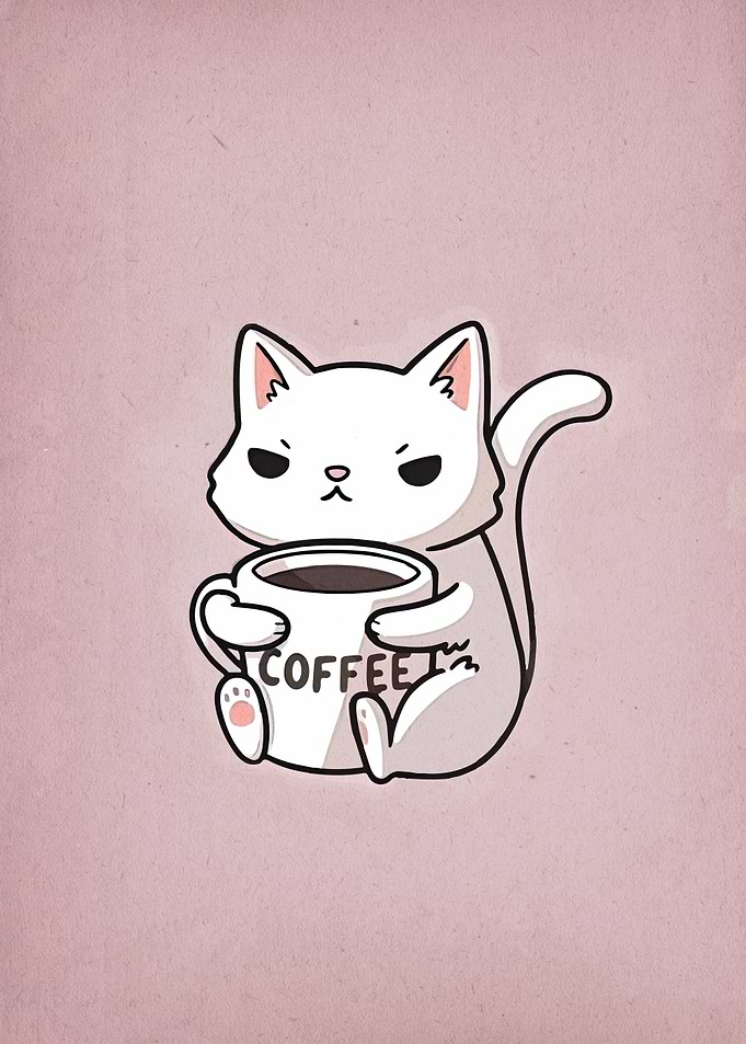 Grumpy Cat with Coffee Cup