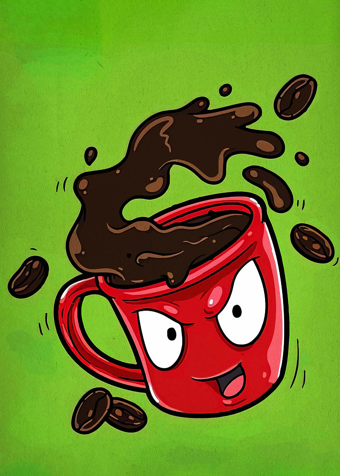 Cartoon Coffee Cup with Attitude