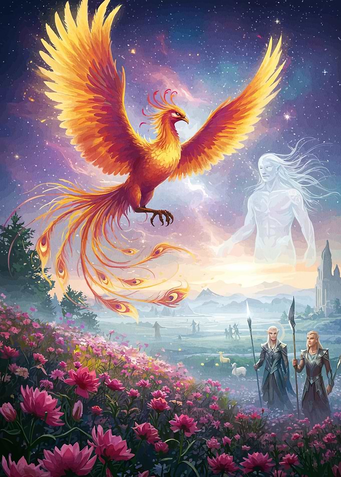 Fantasy Phoenix Elves Landscape