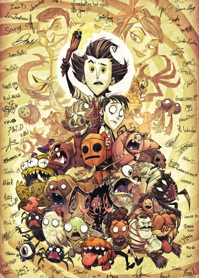 Don't Starve Together Character Group Illustration