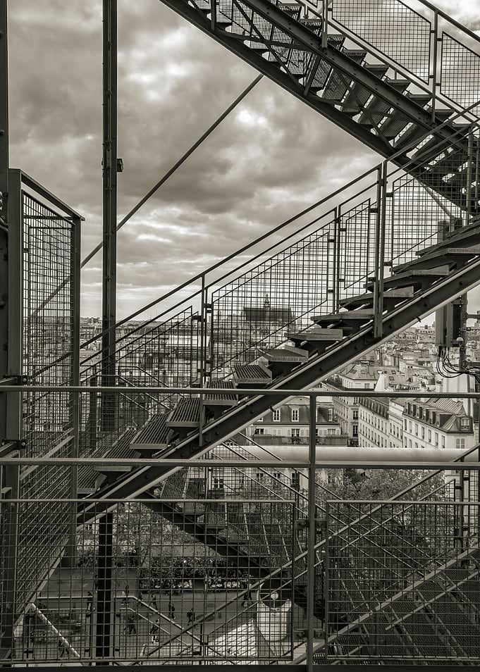 Beaubourg Stairs Sepia