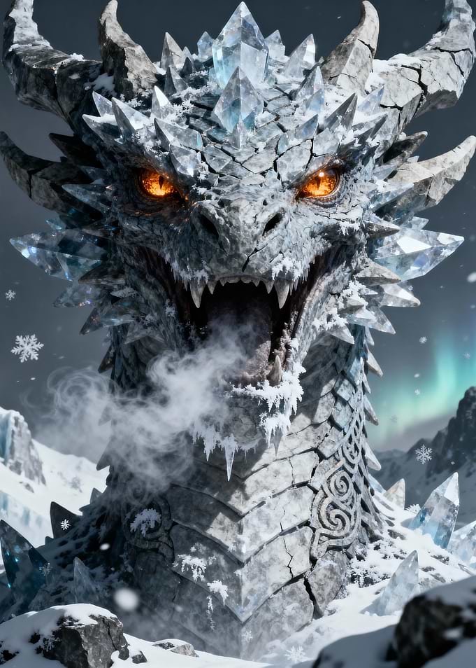 Icy Dragon Portrait
