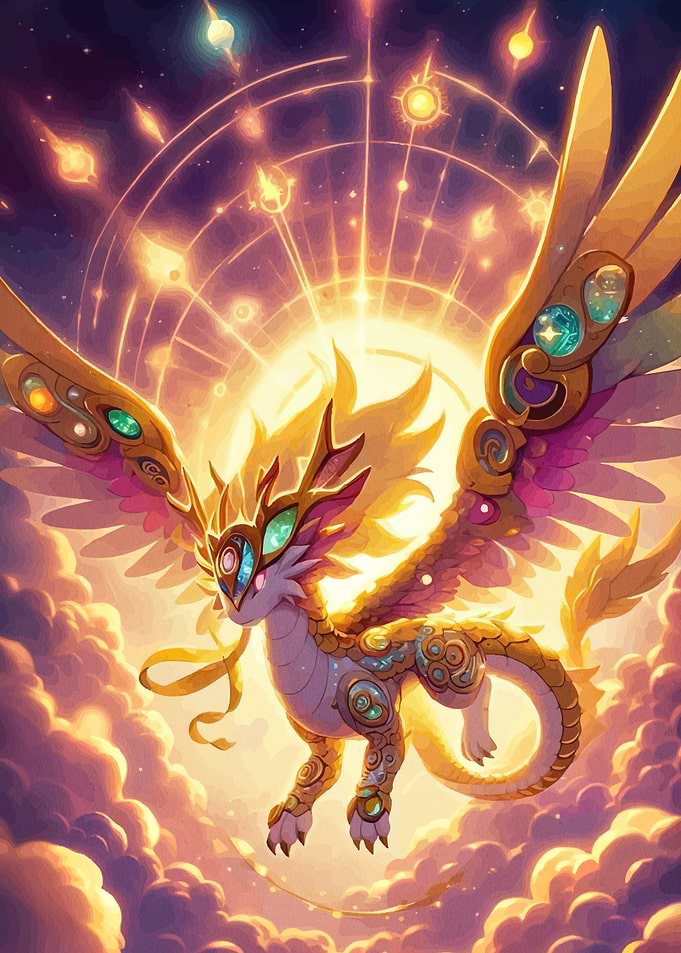 Winged Dragon Celestial Sky