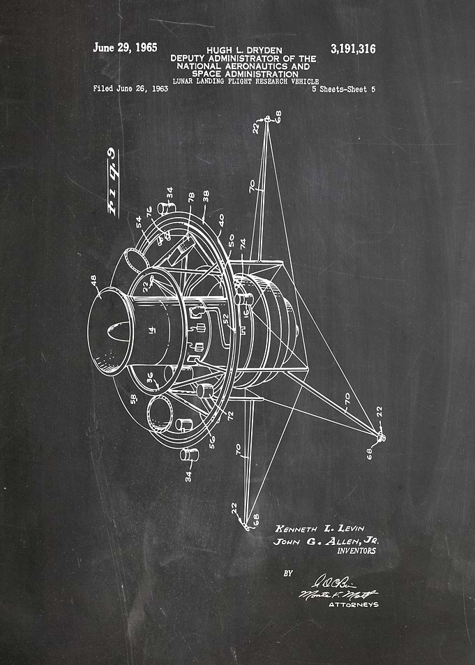 Lunar Landing Flight Research Vehicle Patent