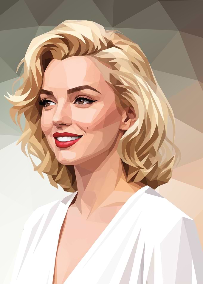 Ana de Armas Low Poly Portrait