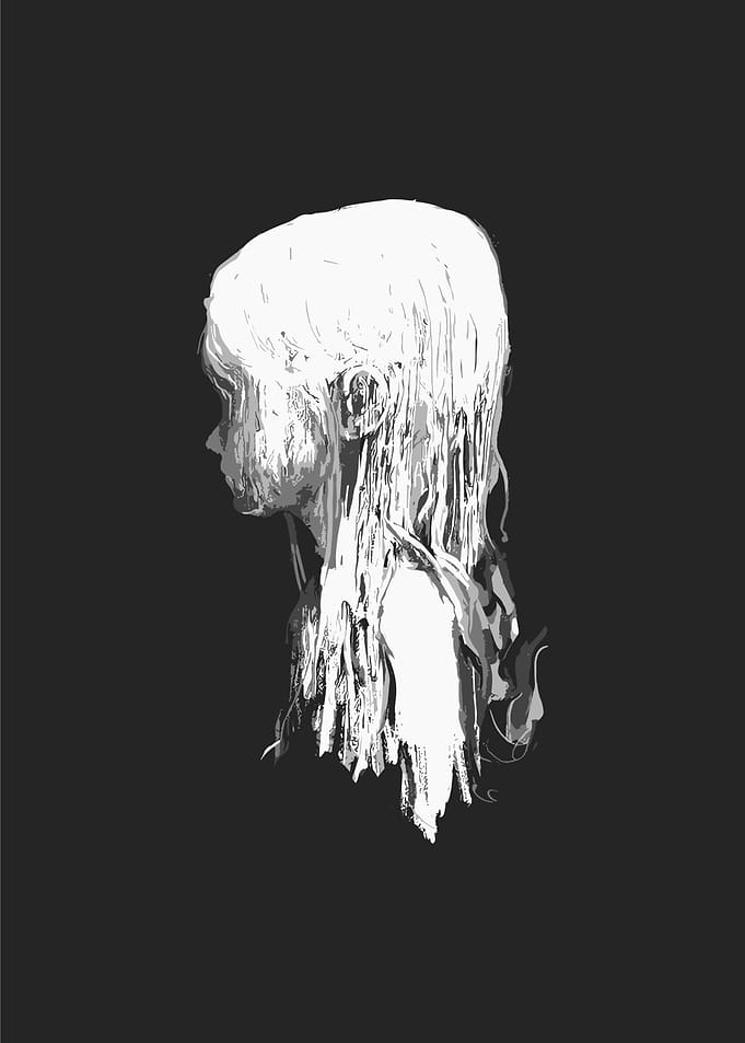 Monochrome Portrait of a Girl Painting