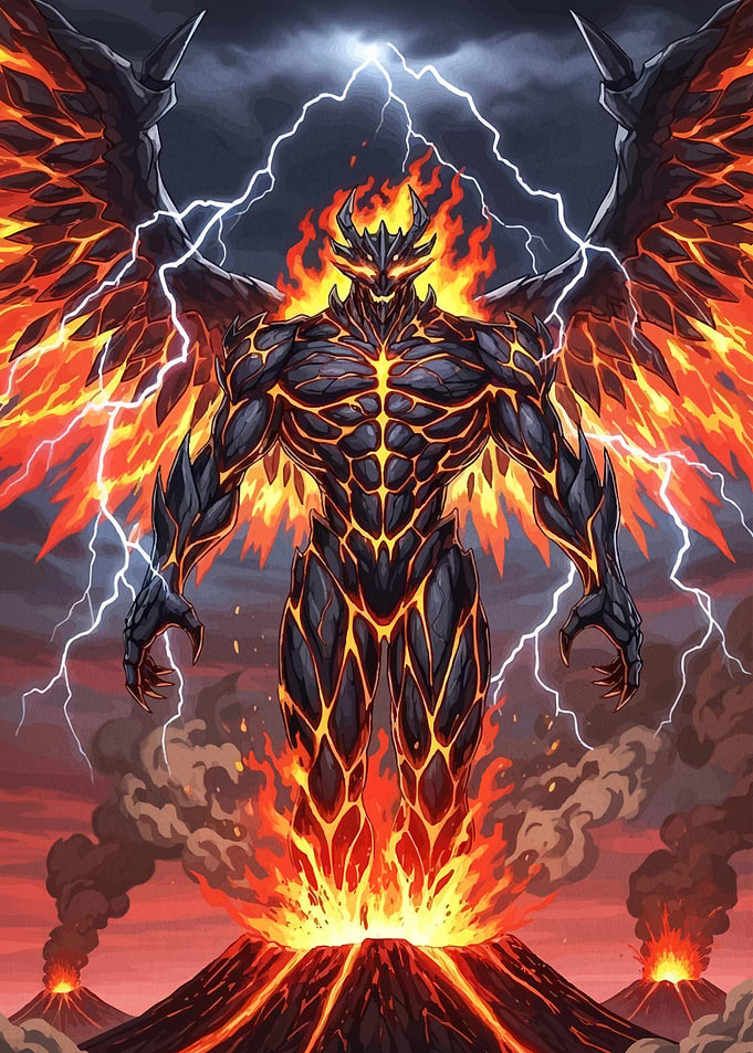 Fiery Demon Wings Volcano