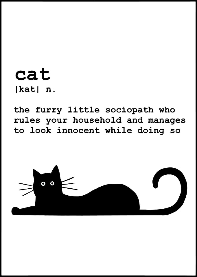 Cat Definition Black and White Art