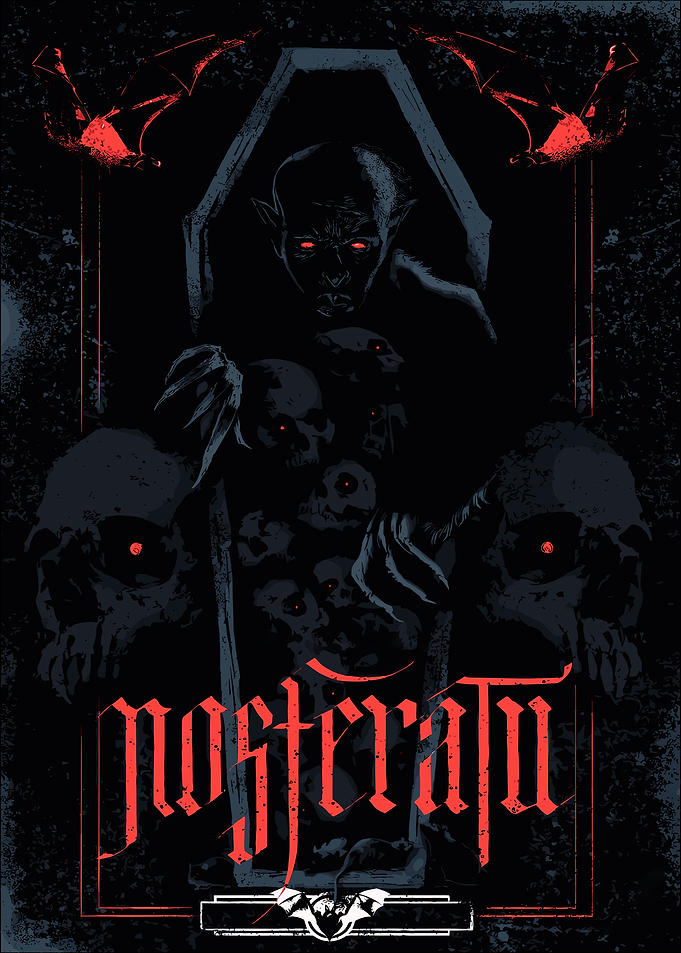 Nosferatu Vampire Coffin Skulls Dark Art